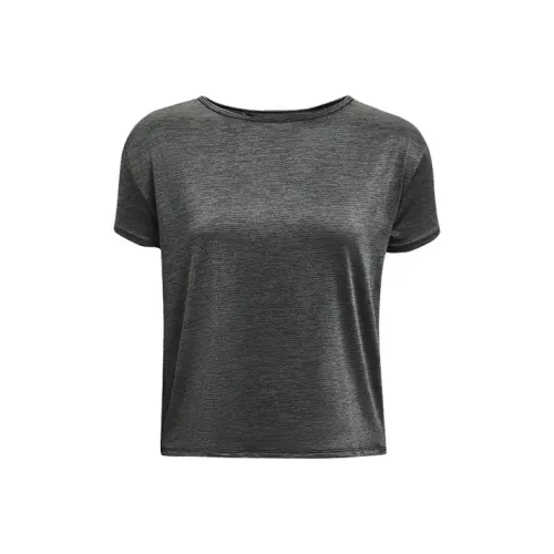 Under Armour Рукав с оборванным плечом T-рубашка Женская Черная