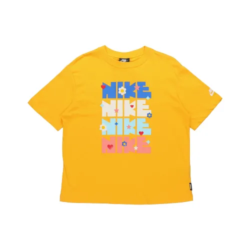 Nike Рукав с оборванным плечом T-рубашка Женская Желтая