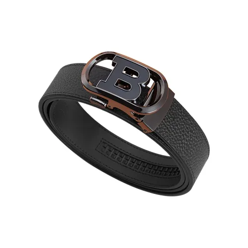 BANFU Телячья кожа Натуральная кожа Без подкладки Ремень Мужской Черный 3,5 см