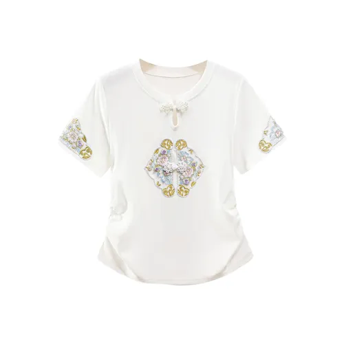 TOUCH Набор с рукавом T-рубашка Женская Белая