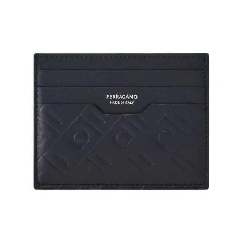 Ferragamo Телячья кожа Держатель для карт Мужской Темно-синий