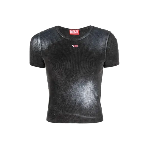 DIESEL FW23 Рукав с оборванным плечом T-рубашка Женская Серый