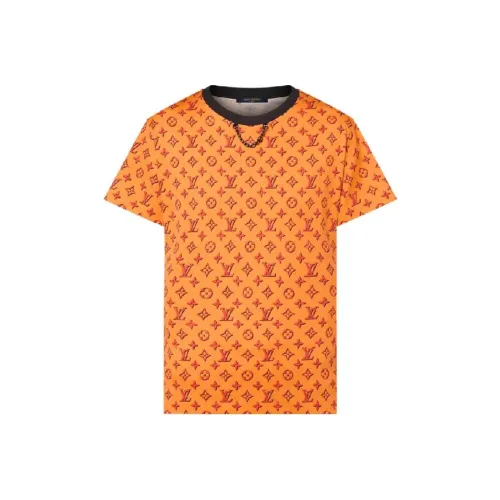 LOUIS VUITTON Логотип Full Принт Круглый вырез Прямой крой Короткий рукав Т-рубашка Т-рубашка Женская Апельсин