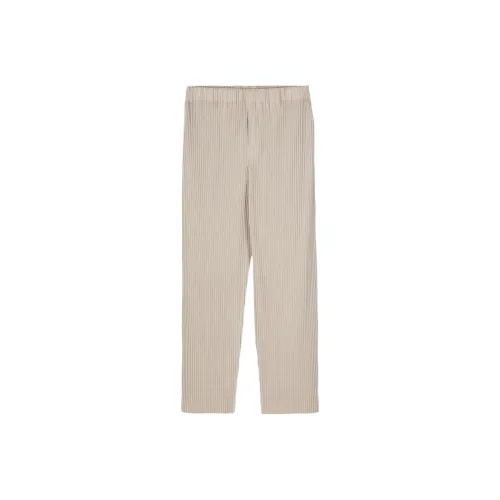 Homme Plissé Issey Miyake Песочно-бежевые Мужские Повседневные Штаны