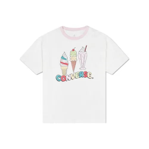 Конверс Комплект с короткими рукавами T-рубашка Женская Белая