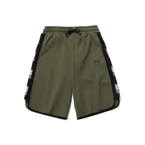 LINING Sports Fashion Collection Оливково-зеленые Мужские спортивные шорты
