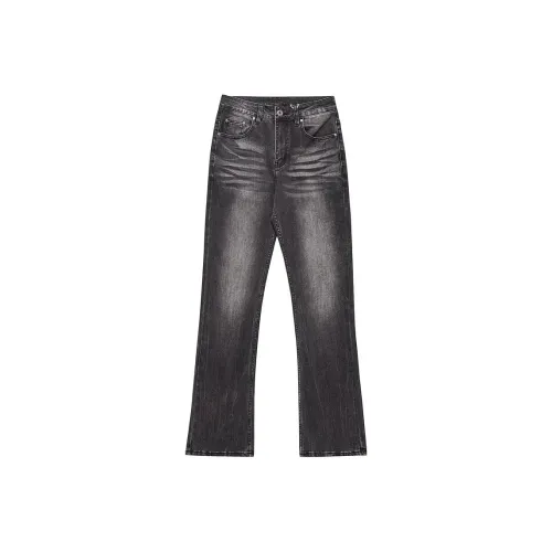 UOOHE Черные Унисекс Джинсы