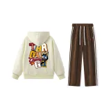 Хаки Свитшоты + D619 Кофейные Брюки