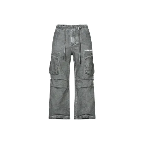 BOS BEAR Повседневные штаны Унисекс Мытый серый