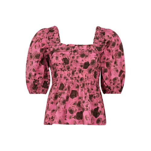 GANNI Розовые Женские T-рубашки