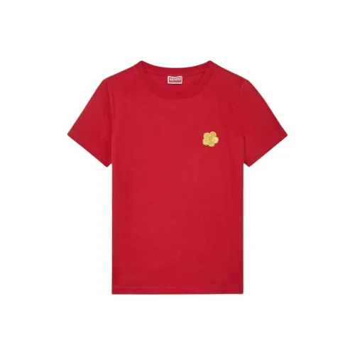 KENZO Стандартная футболка женская вишнево-красного цвета