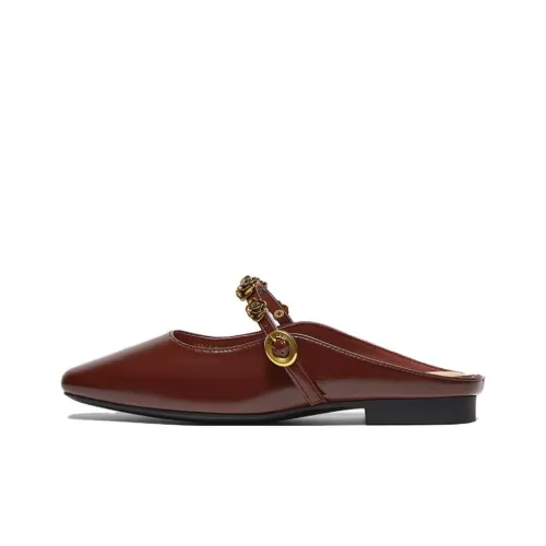 BASTO Кожаные тапочки для дома с пэчворком женские