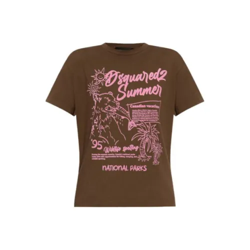DSQUARED 2 T-рубашка женская коричневая