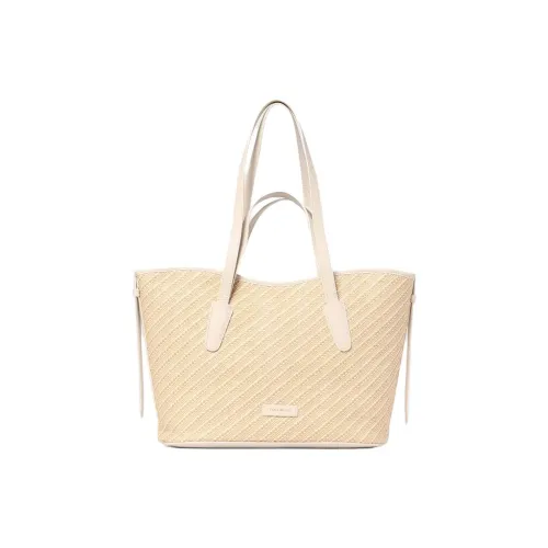 COCCINELLE Raffia Tote Bag Shopping Bag Shoulder Bag Handbag Women's Beige