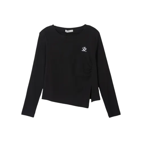 FAWENXIANGZI Стандартная T-рубашка Женская Черная