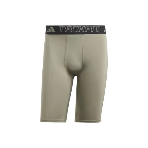 Adidas TECHFIT Тренировки Короткие Тайты Спортивные Шорты Мужские Оливково-Зеленые