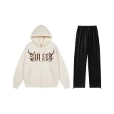 Комплект (Кремовый топ + черные штаны)