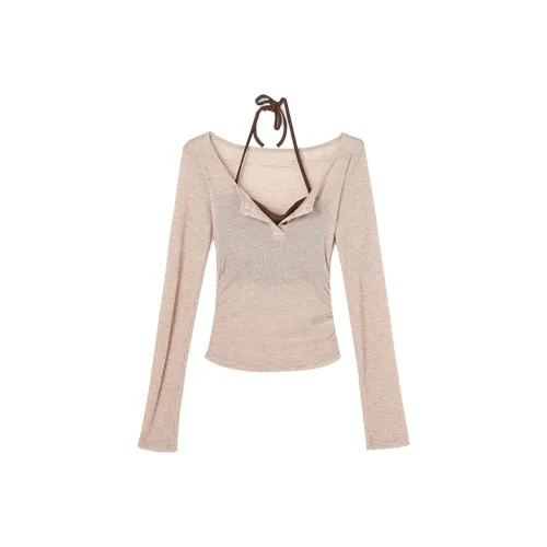 YITOUAGUA Нежно-розовый Женские T-рубашки