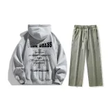 Комплект одежды (Свитшот серого цвета Фотиния + Джинсы грязно-желтого цвета с эффектом вымытого)