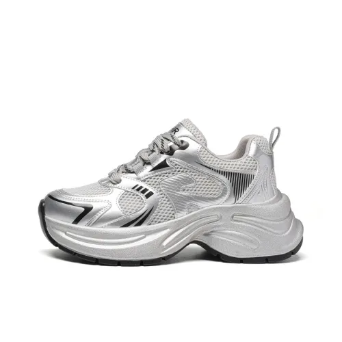 ZHR Xiaoice Медвежонок Амортизация Увеличение Высоты Устойчивость к Износу Легкий Дышащий Низкий Топ Кроссовки с Толстой Подошвой Женские