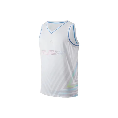 PEAK Полно-белая мужская баскетбольная футболка