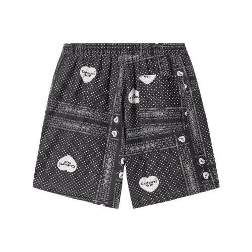 Carhartt WIP SS24 Сердце Bandana Короткие Повседневные Шорты Мужские Черные