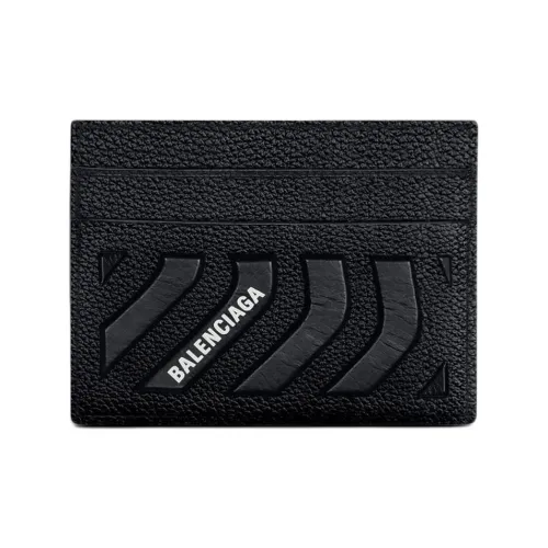 Balenciaga Grained Телячья кожа Держатель для карт Мужской Черный