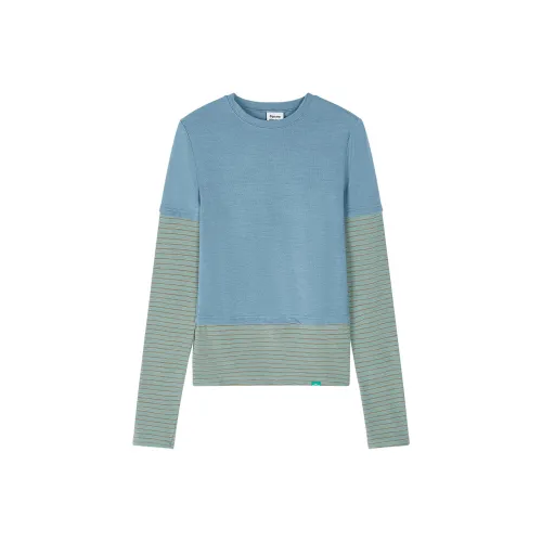 Square Houlest T-Shirt Женская Синяя Цветовой блок