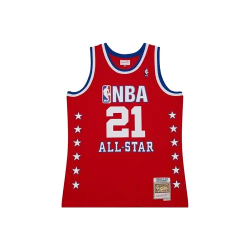 Mitchell Ness Красный Мужская баскетбольная футболка