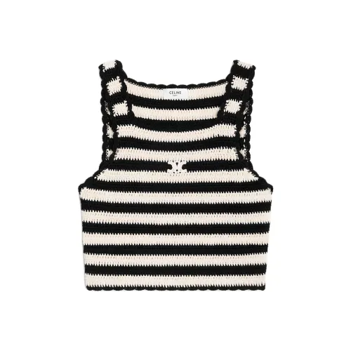CELINE Майка Женская Черный Белый