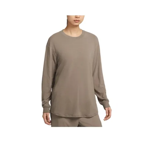 Nike Dri Fit FW24 Рукав с оборванным плечом T-рубашка Женская Норковая коричневая