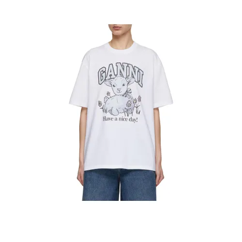 GANNI T-рубашка Женская Bright White Bright White