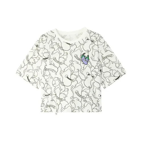 EICHITOO T-рубашка Женская Натуральный Белый Узор