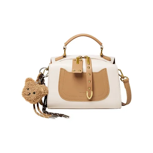 Narandu Коровья кожа с синтетической кожей сумка через плечо сумка обычная женская экрю и абрикос