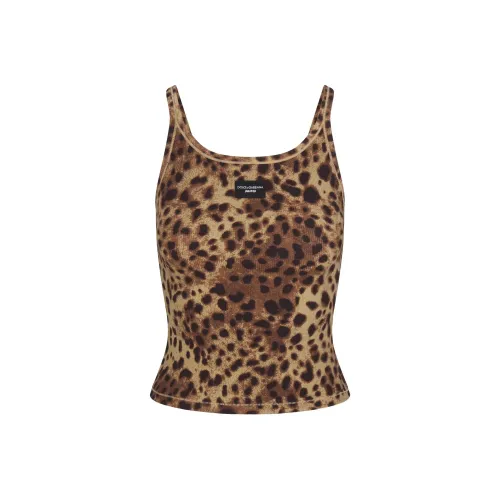 SKIMS x DOLCE GABBANA Коллаборация Осень-Зима 2024 Майка Женская Леопард Леопардовый принт