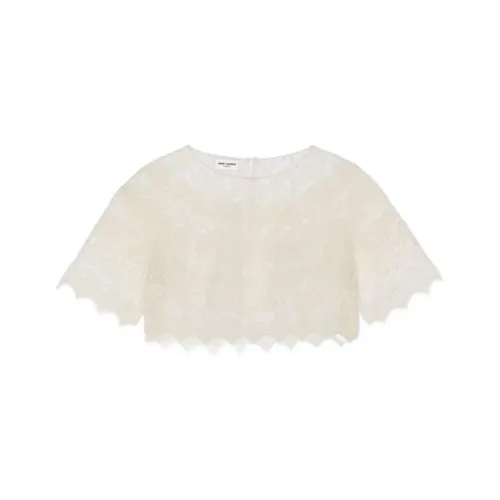 SAINT LAURENT SS22 Рубашка Женская Экрю