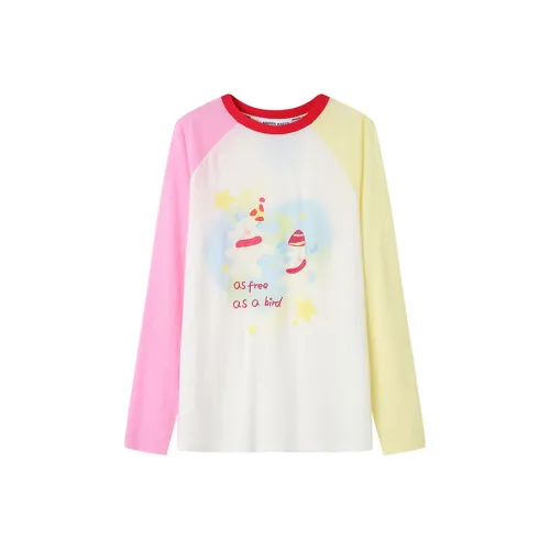 ANDREA MARTIN Реглан-рукав Т-рубашка Женская Белая