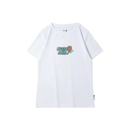 LINING x LINE FRIENDS Спортивная коллекция Fashion T-рубашка Женская Белая