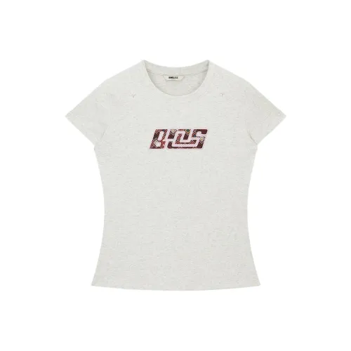 BONELESS Обычный T-рубашка Женская Белая Фотиния Серый