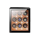 9 отделений для часов - черная внешняя сторона, коричневая внутренняя одежда