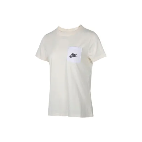 Nike Комплект с короткими рукавами T-рубашка Женская Бежевого цвета