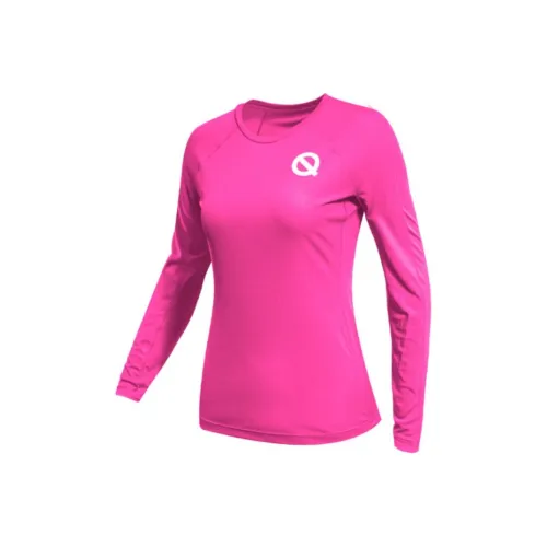 Qinkung Бег T-Shirt Женская Неоновый Розовый