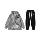 Флисовая подкладка, термический серый свитшот комплект