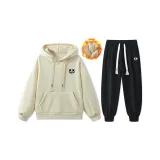 Флисовая подкладка, термический комплект хаки свитшота