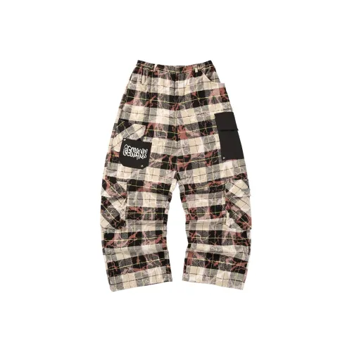 GENANX Повседневные брюки Мужские Кофейная клетка