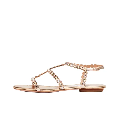 AQUAZZURA Tequila one Ремень Сандалии Женские Золотые