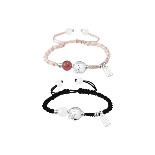 MAGICPOLE Кристалл Ткань Удача Браслет Шнурки Унисекс Черный Розовый Цвет