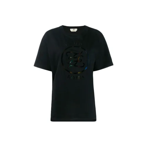 FENDI Рукав с оборванным плечом T-рубашка Женская Черная