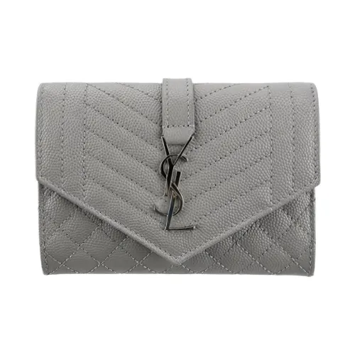 SAINT LAURENT Кожа Кошелек Женские Серый