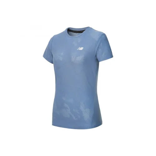 New Balance NYC Marathon T-Shirt Женская Aqua Silver Blue